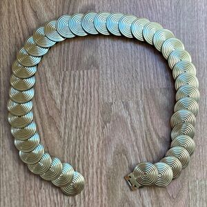 Vintage Gold Tone Coin Disc Chain Belt | Stretch Elastic | 29–36”